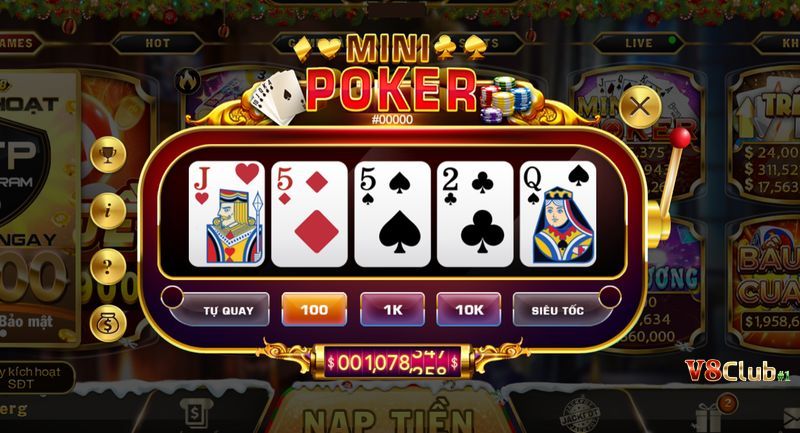 Mini Poker hấp dẫn nhất tại V8Club hiện nay
